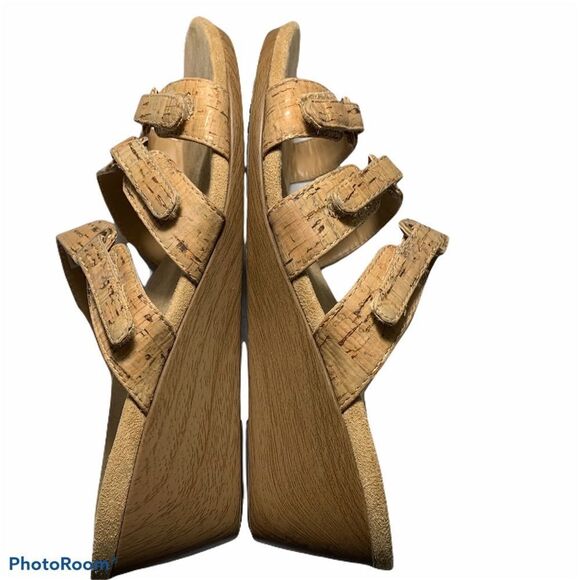 Vionic Radia Gold Cork Wedge Comfort Sandals Women's Size 7 - Picture 11 of 12